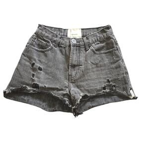 One Teaspoon Black Distressed Shorts